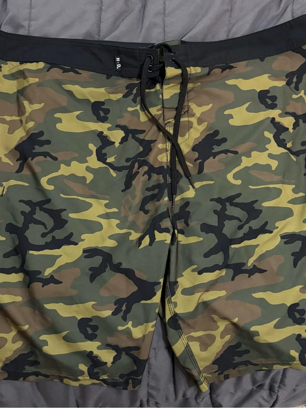 Harley-Davidson Green and Black Camo Board Shorts
